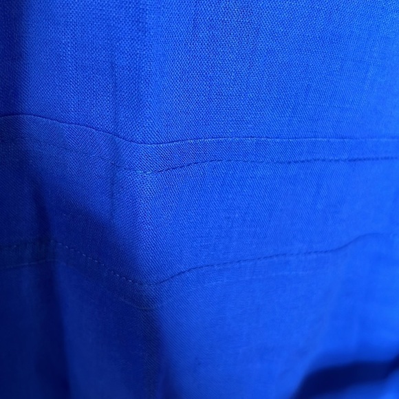 Sandro Lavender Linen Blend Sleeveless Top Pleated Peplum Self Tie Belt Size XL - Picture 6 of 8